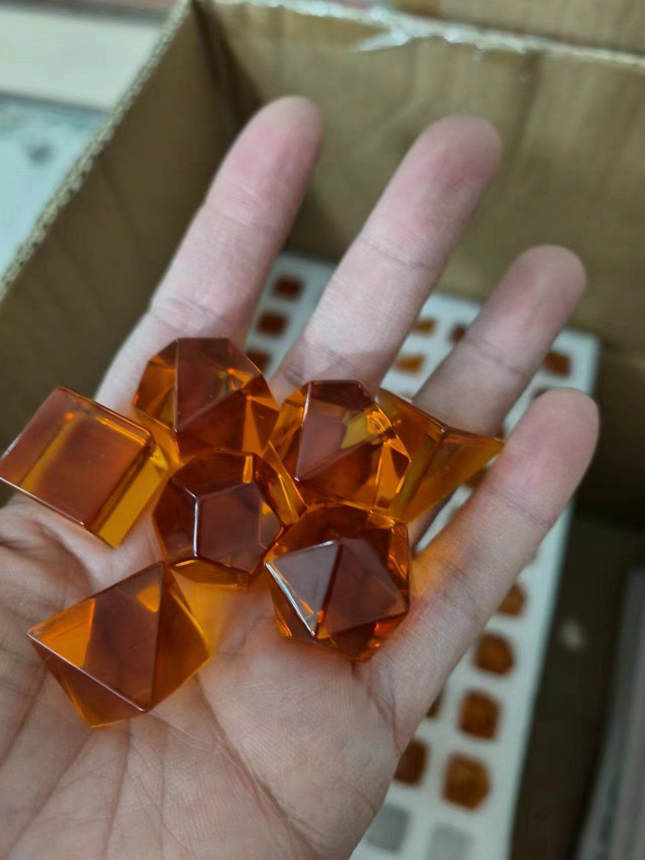 Customize Gemstone DND Dice Set, Glass DND Dice Set, Cats' Eye DND Dice Set