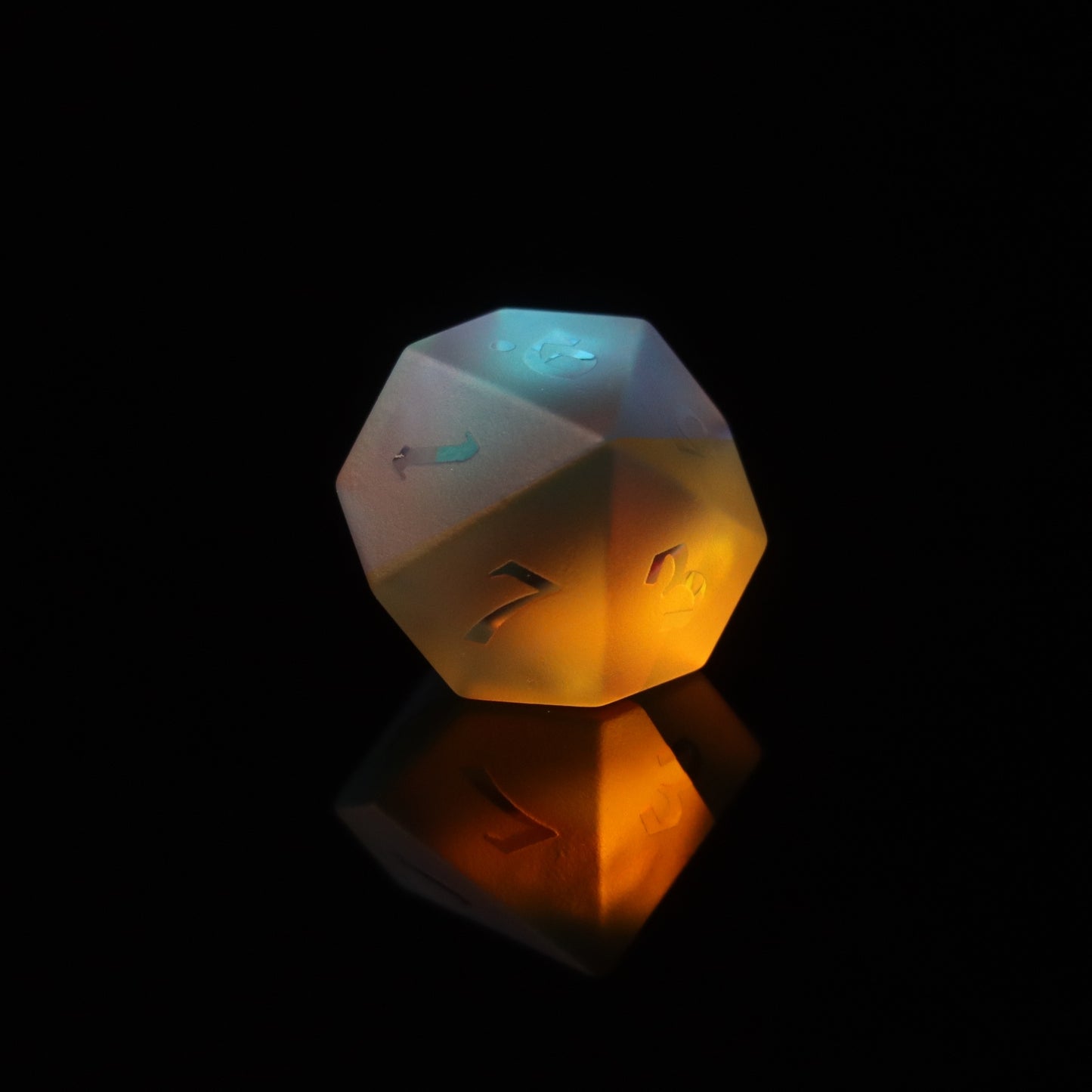 Frosted Prism Dichroic Glass Polyhedral DND Dice SET, Rainbow Glass Prism Engraved DND DICE for RGP Game, Dungeons and Dragons, MTG Game