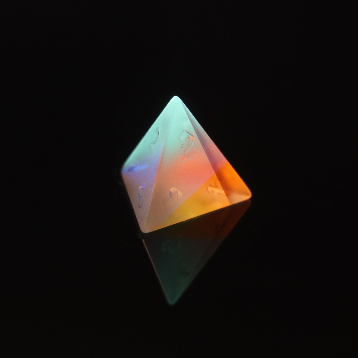 Frosted Prism Dichroic Glass Polyhedral DND Dice SET, Rainbow Glass Prism Engraved DND DICE for RGP Game, Dungeons and Dragons, MTG Game