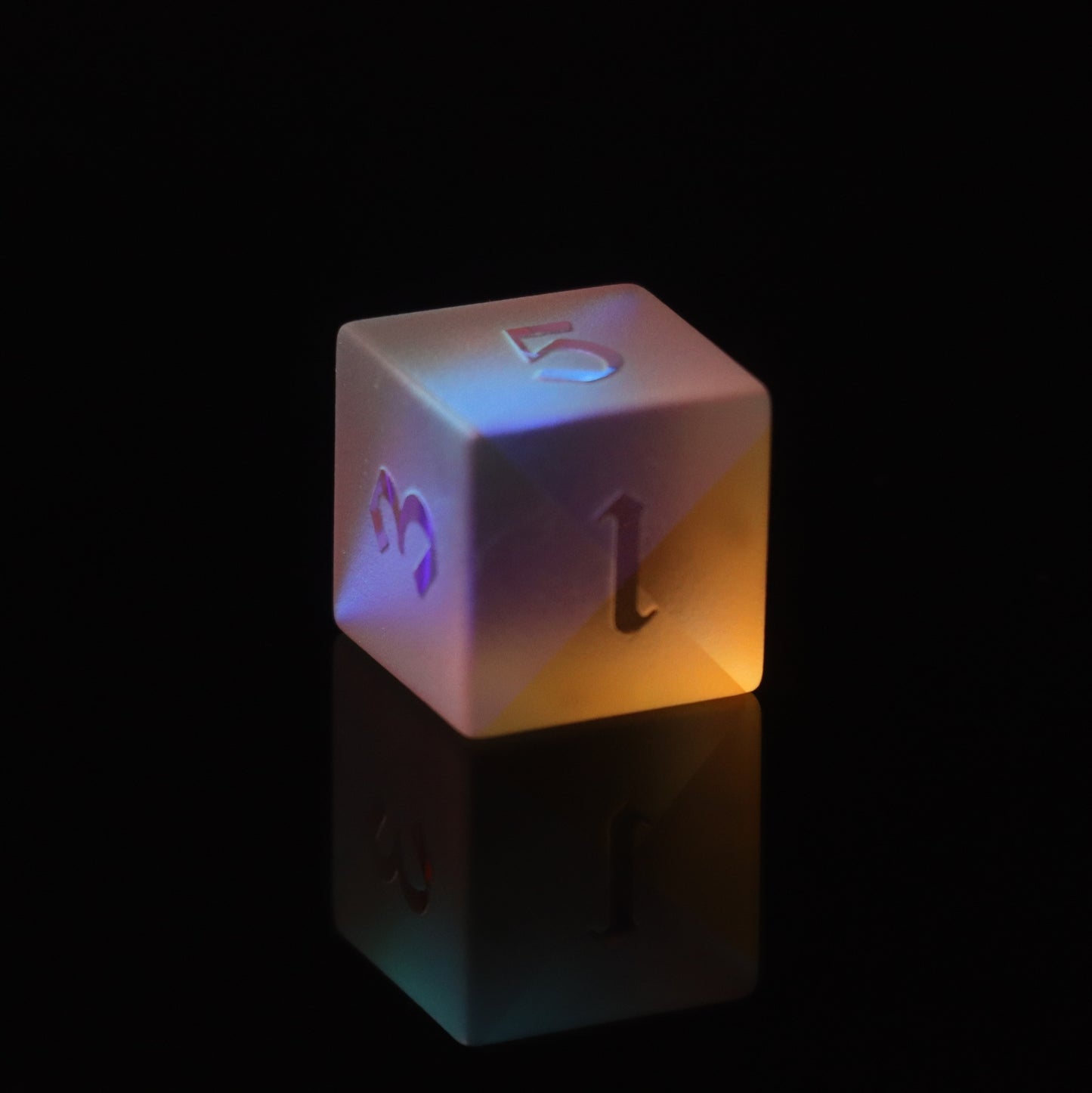 Frosted Prism Dichroic Glass Polyhedral DND Dice SET, Rainbow Glass Prism Engraved DND DICE for RGP Game, Dungeons and Dragons, MTG Game