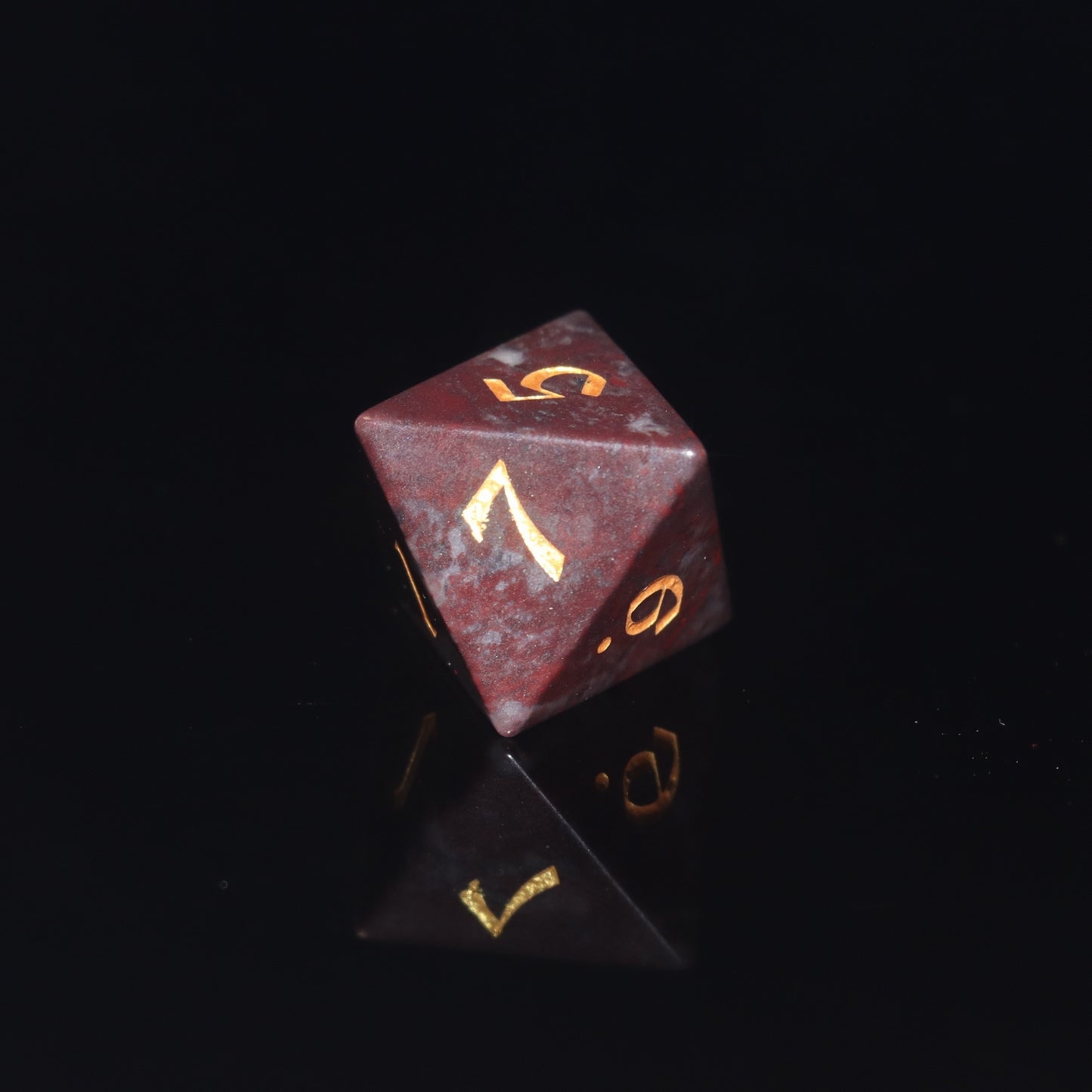MAGISEVEN Natural Chicken Blood Stone DND DICE Set for TTRPG, Role playing, Pathfinder, MTG, ASMR cosplay
