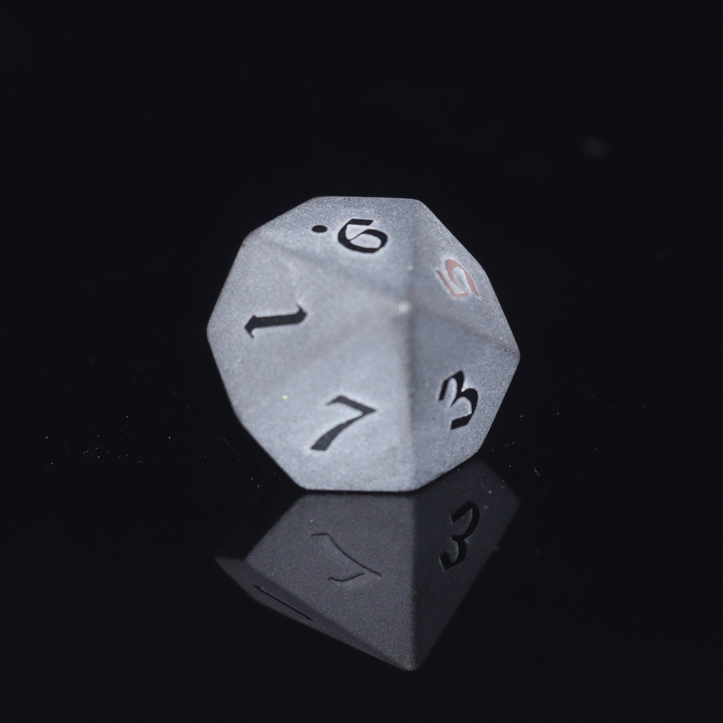 Frosted Obsidian Dice Engraved Gemstone D&D Dice Set Stone DND Dice for Dungeons and Dragons, Handmade Stone Dice for MTG Table Games