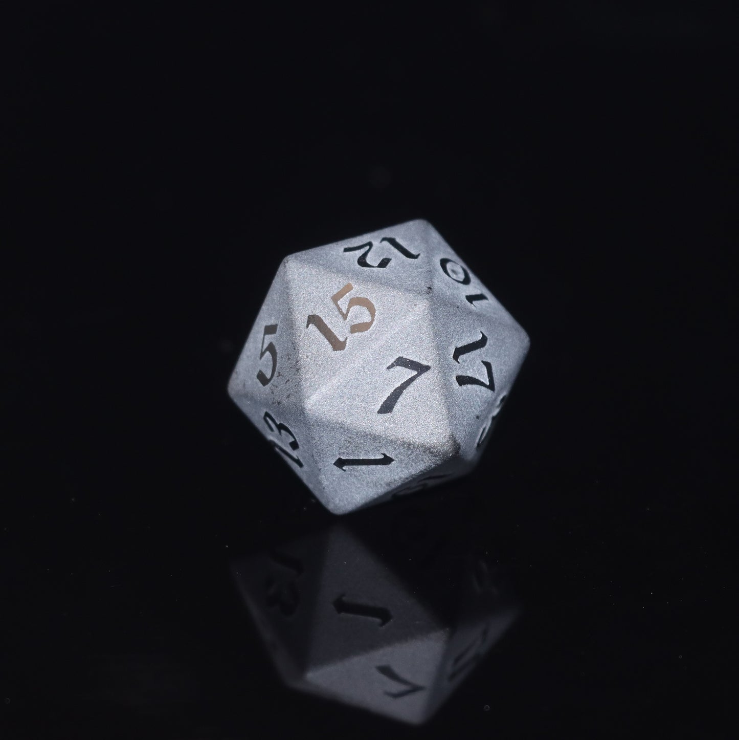 Frosted Obsidian Dice Engraved Gemstone D&D Dice Set Stone DND Dice for Dungeons and Dragons, Handmade Stone Dice for MTG Table Games