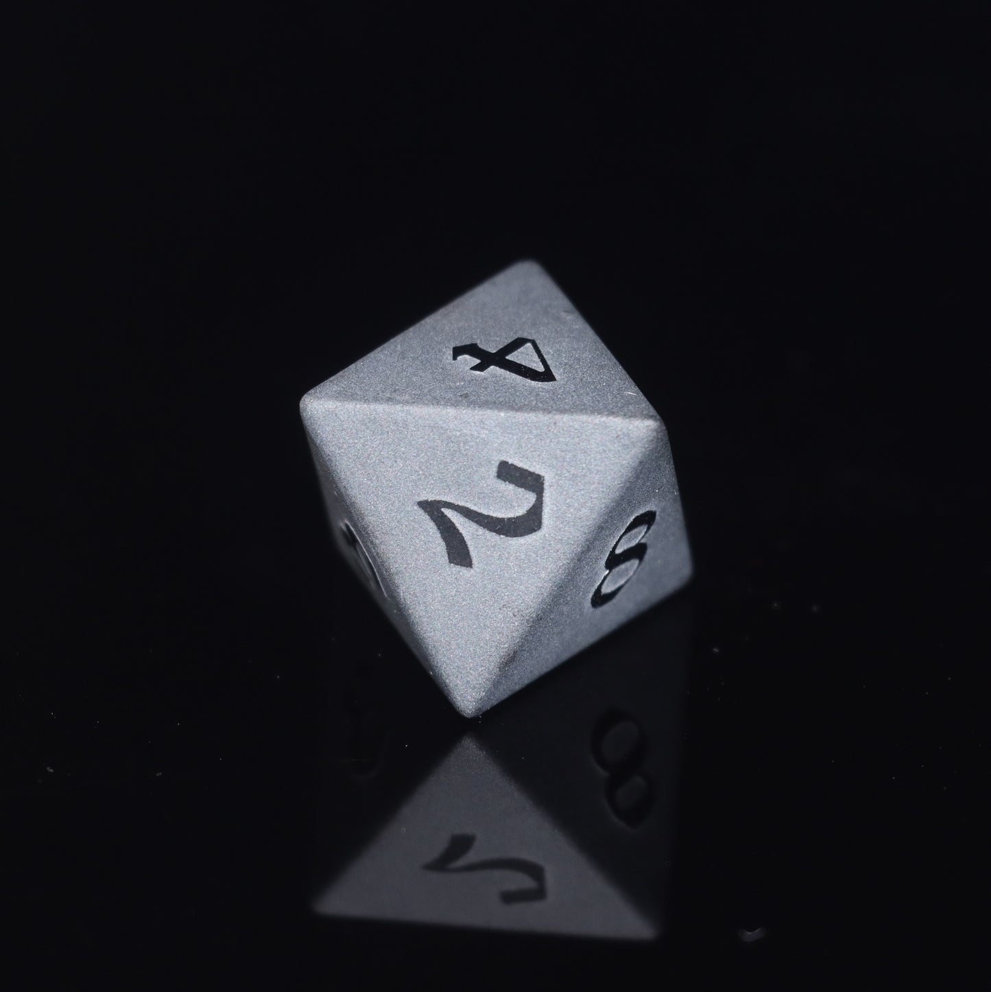 Frosted Obsidian Dice Engraved Gemstone D&D Dice Set Stone DND Dice for Dungeons and Dragons, Handmade Stone Dice for MTG Table Games