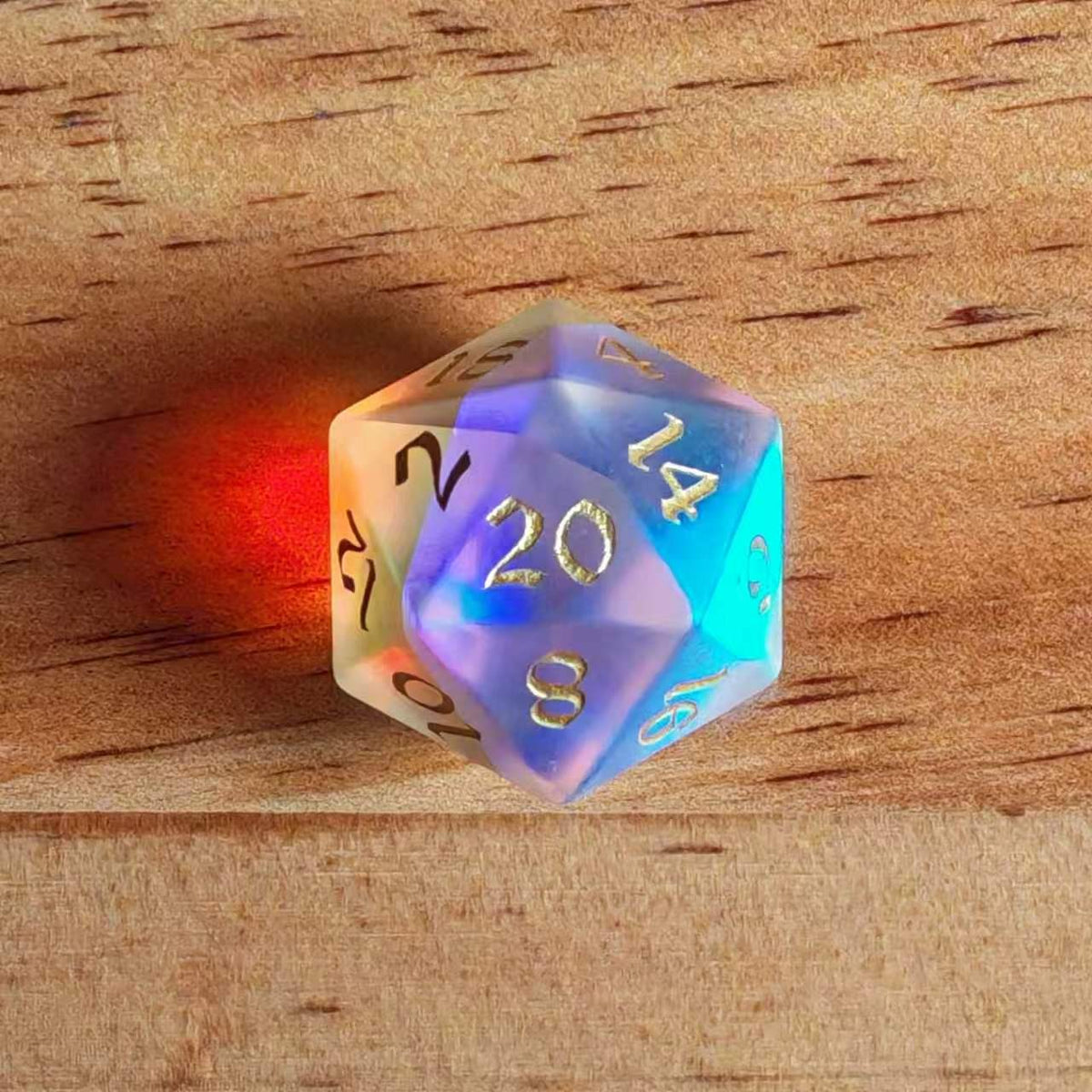 Frosted Prism Glass Dice Set from MAGISEVEN with Clear Numbers for Tabletop Games