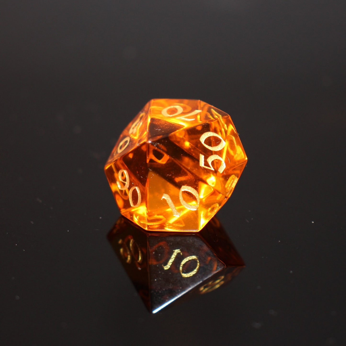 MAGISEVEN Amber Glass DND Dice Set with black cardboard box, Amber Glass DND Dice for DND Role Playing Games