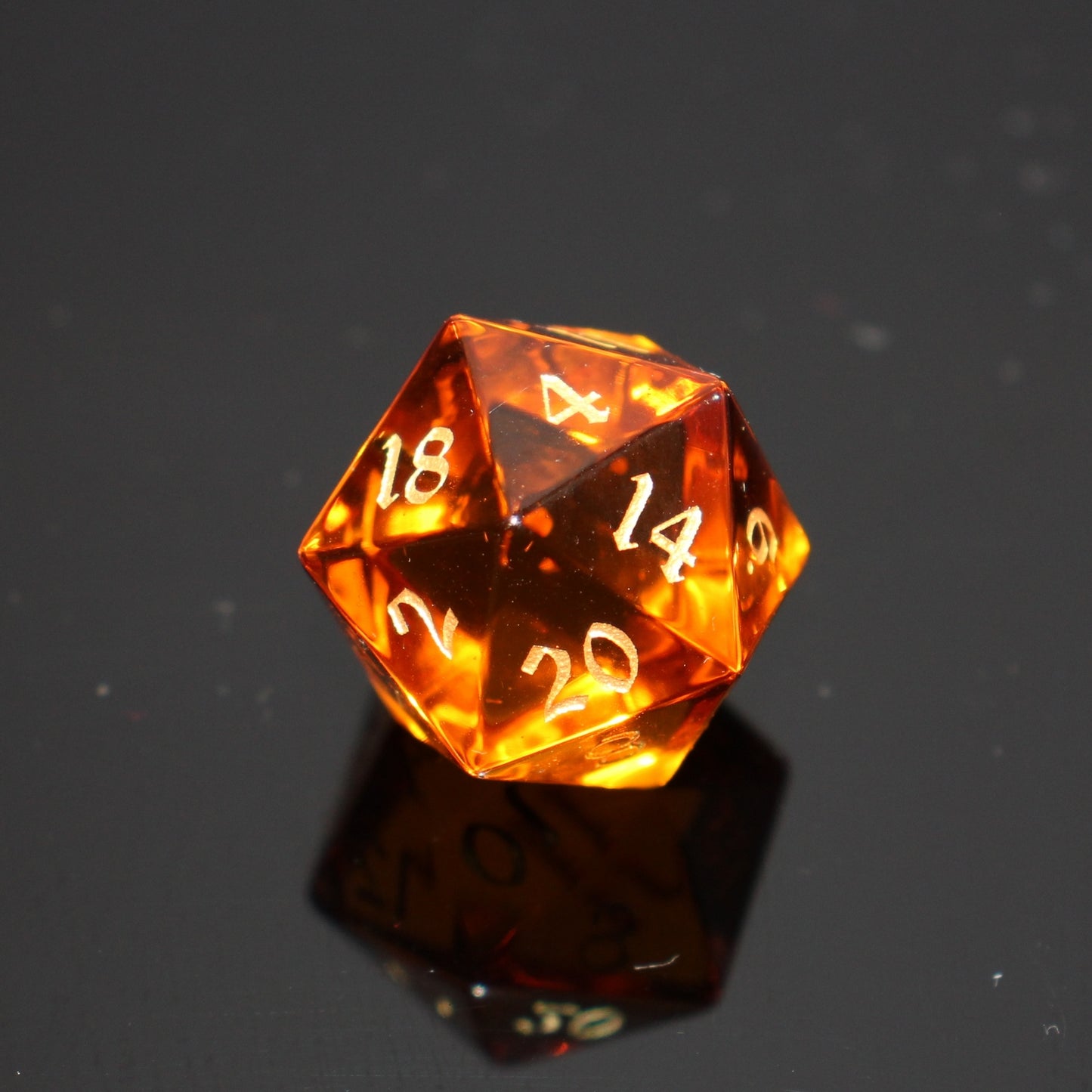 MAGISEVEN Amber Glass DND Dice Set with black cardboard box, Amber Glass DND Dice for DND Role Playing Games