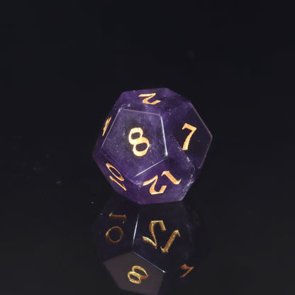 MAGISEVEN Amethyst Gemstone 7 pcs Polyhedral DND Dice From MAGISEVEN for RPG, MTG, ASMR with Cardboard box