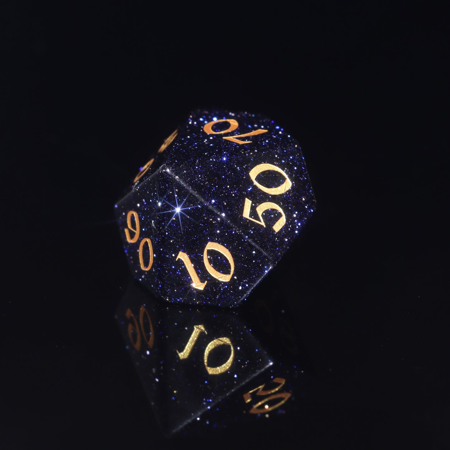 MAGISEVEN Blue Sandstone Natural Gemstone 7 pcs DND Dice Set