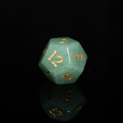 Green Aventurine Sharp Edge DND Dice Set from MAGISEVEN for D&D Role Playing Game, Perfect Gift
