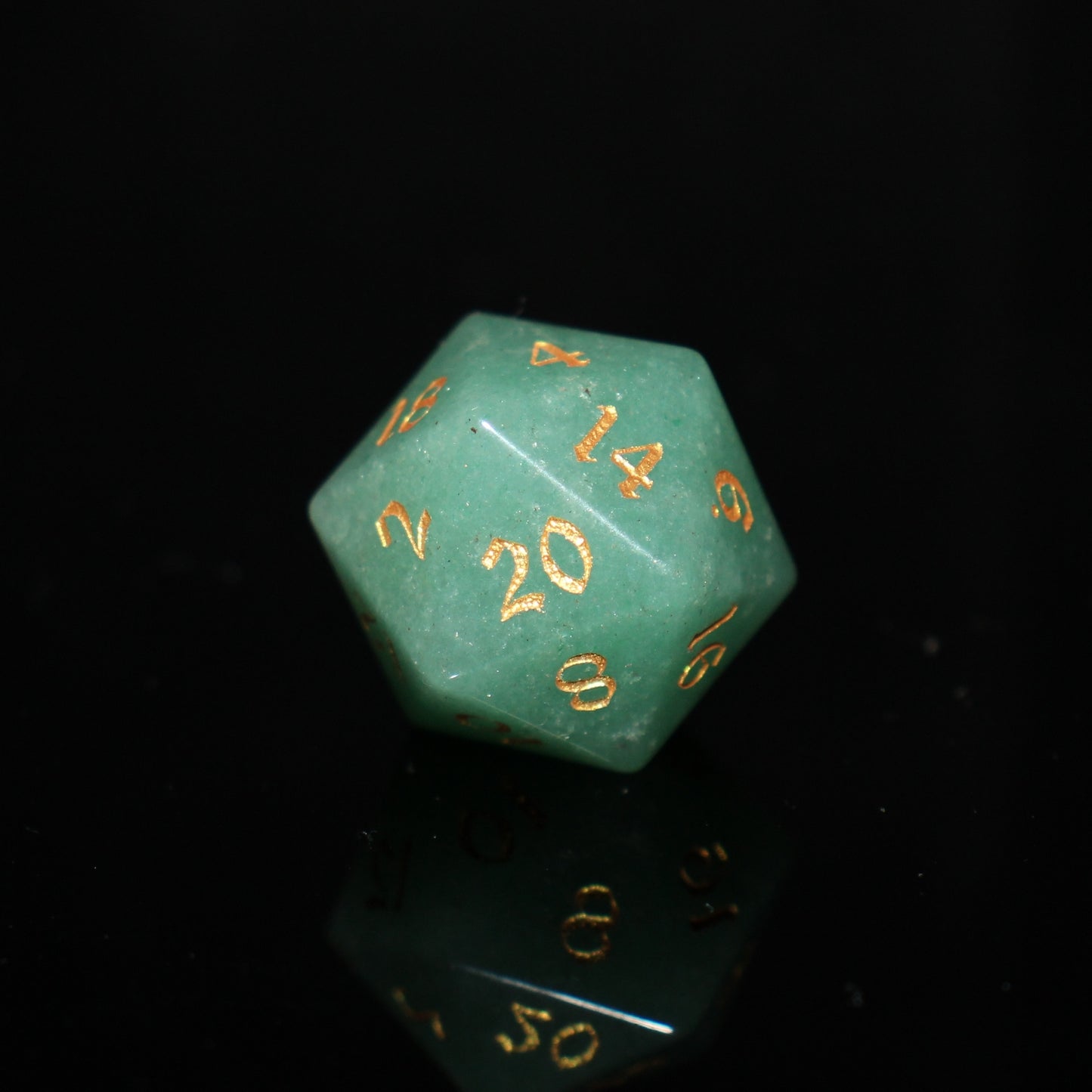 Green Aventurine Sharp Edge DND Dice Set from MAGISEVEN for D&D Role Playing Game, Perfect Gift