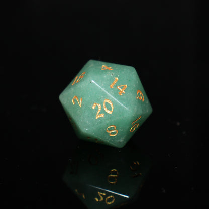 Green Aventurine Sharp Edge DND Dice Set from MAGISEVEN for D&D Role Playing Game, Perfect Gift