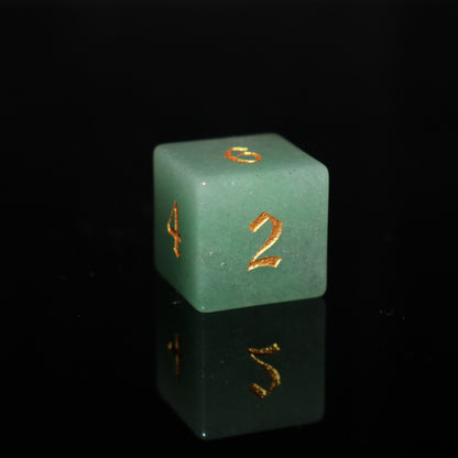 Green Aventurine Sharp Edge DND Dice Set from MAGISEVEN for D&D Role Playing Game, Perfect Gift