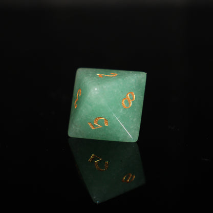 Green Aventurine Sharp Edge DND Dice Set from MAGISEVEN for D&D Role Playing Game, Perfect Gift