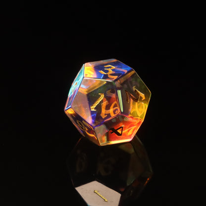 MAGISEVEN Prismatic Dichroic Glass DND Dice Set for Dungeons and Dragons, RPG, MTG, ASMR, Cosplay