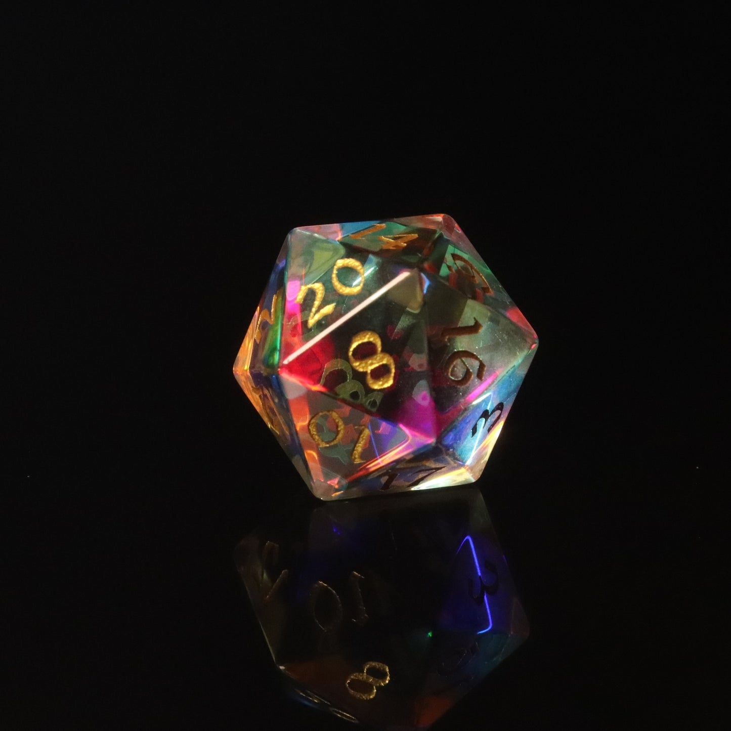 MAGISEVEN Prismatic Dichroic Glass DND Dice Set for Dungeons and Dragons, RPG, MTG, ASMR, Cosplay