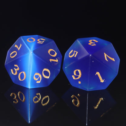 MAGISEVEN Royal Blue Cats' Eye DND Dice Set for DND, TTRPG, MTG