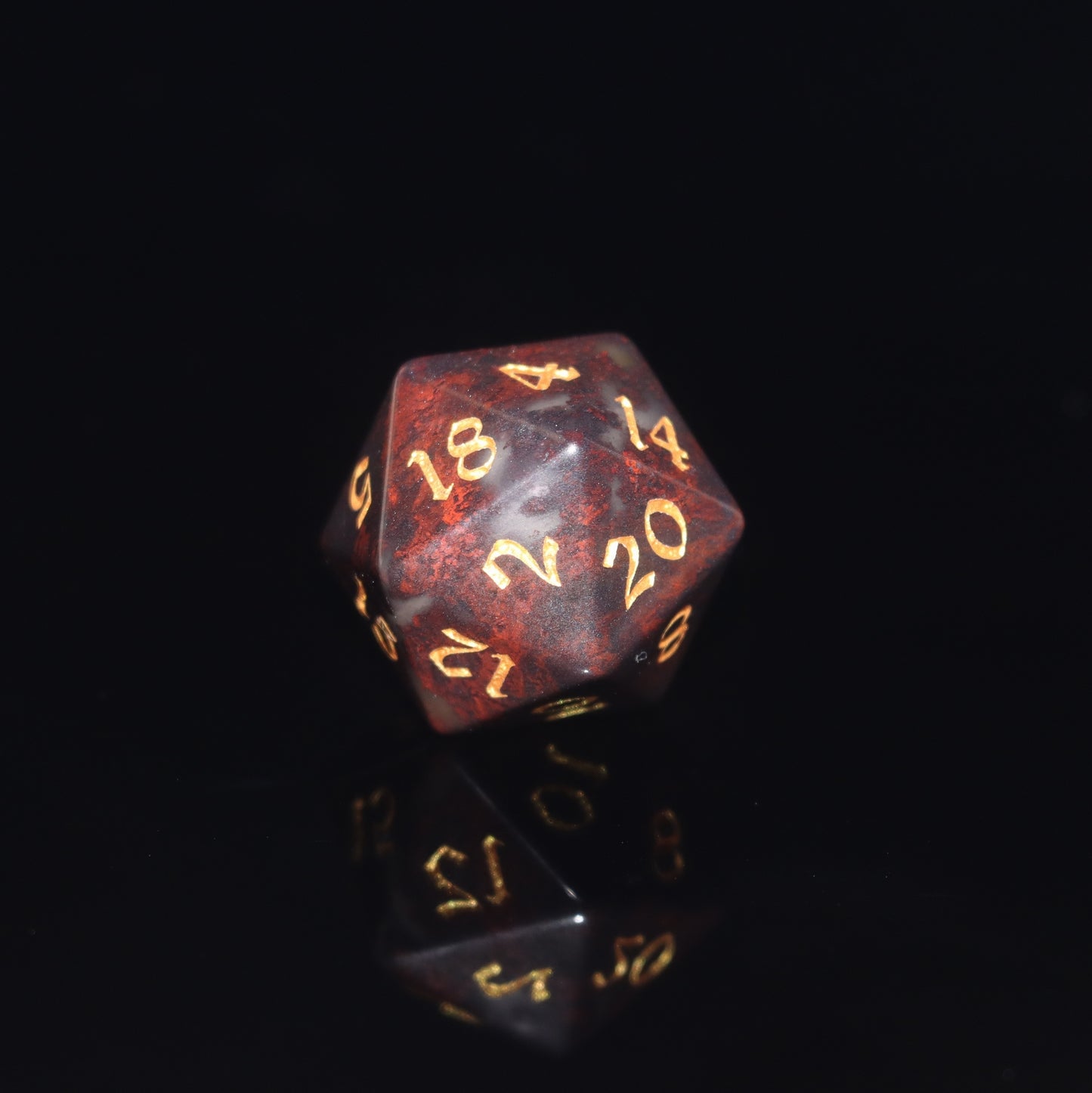 MAGISEVEN Natural Chicken Blood Stone DND DICE Set for TTRPG, Role playing, Pathfinder, MTG, ASMR cosplay