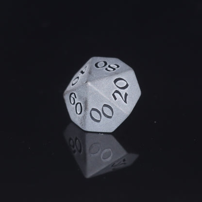 Frosted Obsidian Dice Engraved Gemstone D&D Dice Set Stone DND Dice for Dungeons and Dragons, Handmade Stone Dice for MTG Table Games