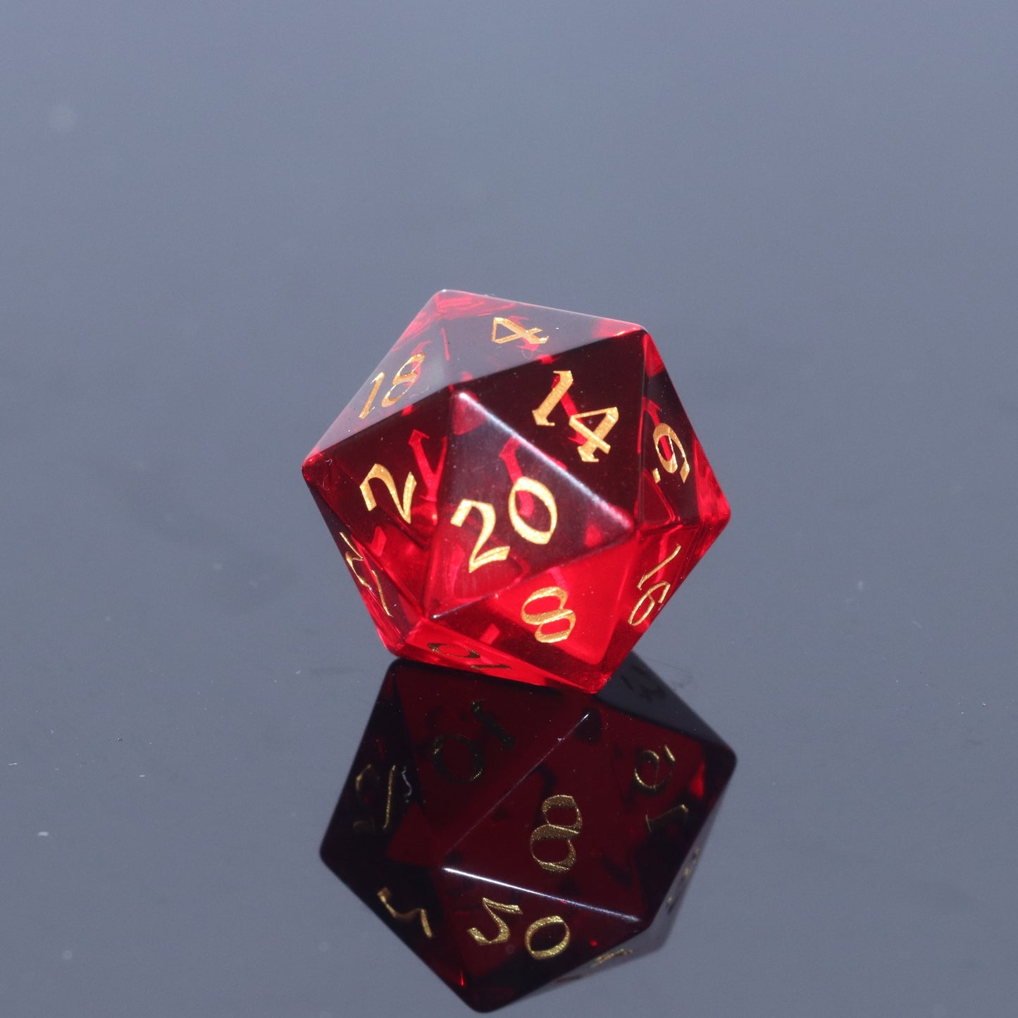 MAGISEVEN Garnet Red Glass D & D (Dungeons and Dragons) Dice Full Set