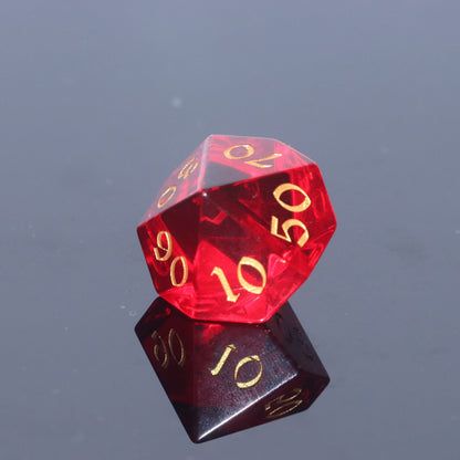 MAGISEVEN Garnet Red Glass D&D Dice Set with cardboard box for Dungeons and Dragons, Role Playing Games, MTG, ASMR