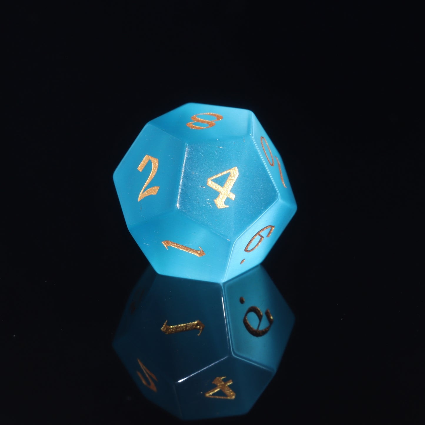 MAGISEVEN Light Blue Cats' Eye Stone DND Dice Set 7 PCS with black cardboard box