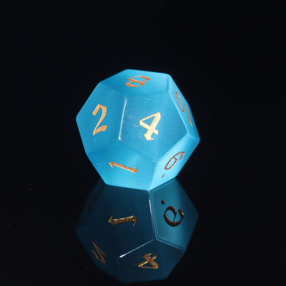 MAGISEVEN Light Blue Cats' Eye Stone DND Dice Set 7 PCS