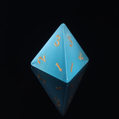 MAGISEVEN Light Blue Cats' Eye Stone DND Dice Set 7 PCS