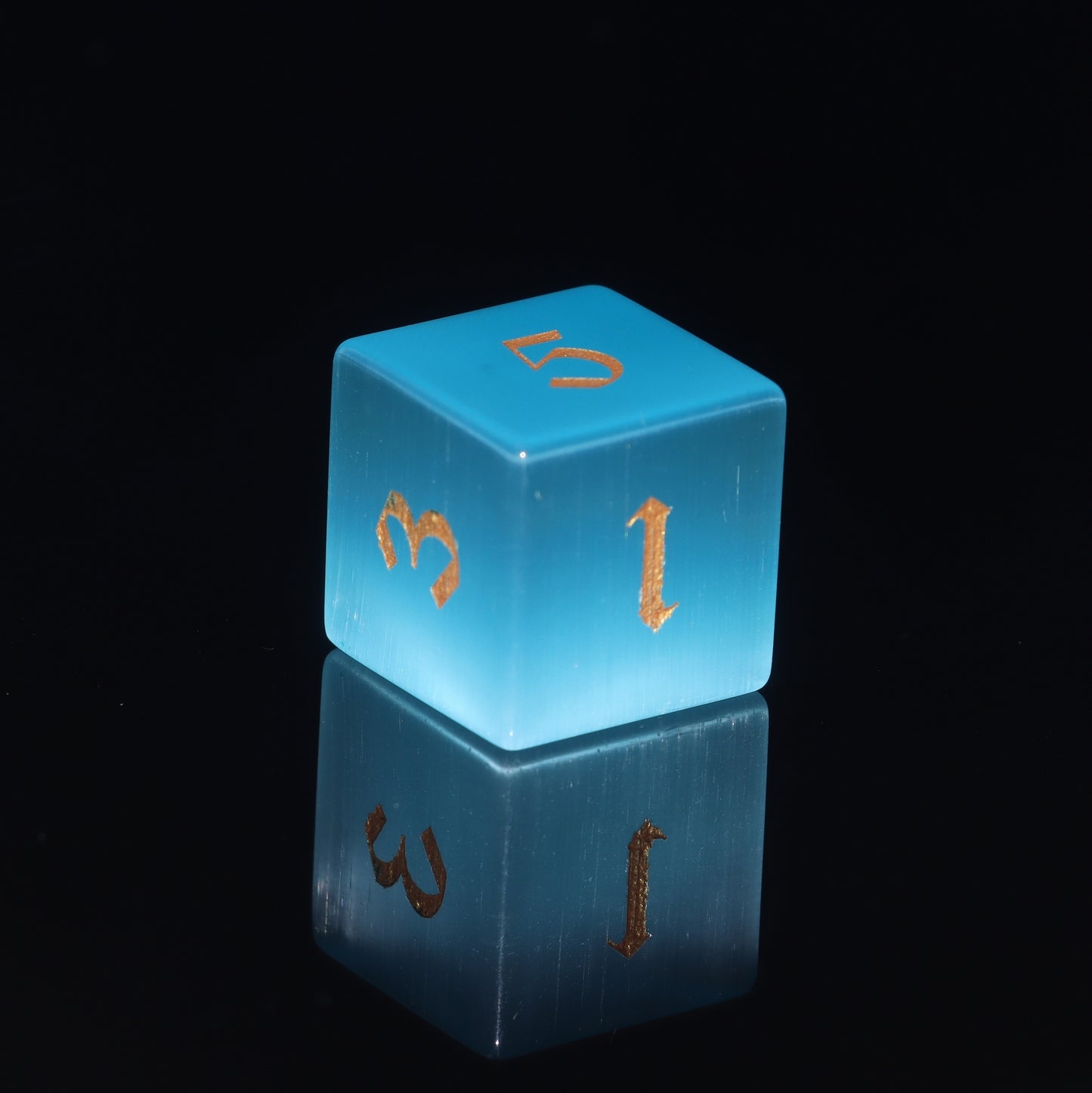 MAGISEVEN Light Blue Cats' Eye Stone DND Dice Set 7 PCS