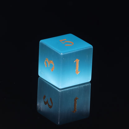 MAGISEVEN Light Blue Cats' Eye Stone DND Dice Set 7 PCS