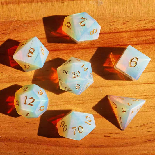 Opal Gemstone DND Dice Set from MAGISEVEN
