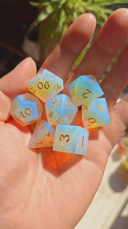 Opal Gemstone DND Dice Set from MAGISEVEN