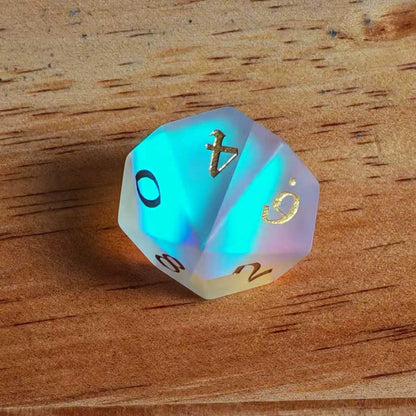Frosted Prism Glass Dice Set from MAGISEVEN with Clear Numbers for Tabletop Games