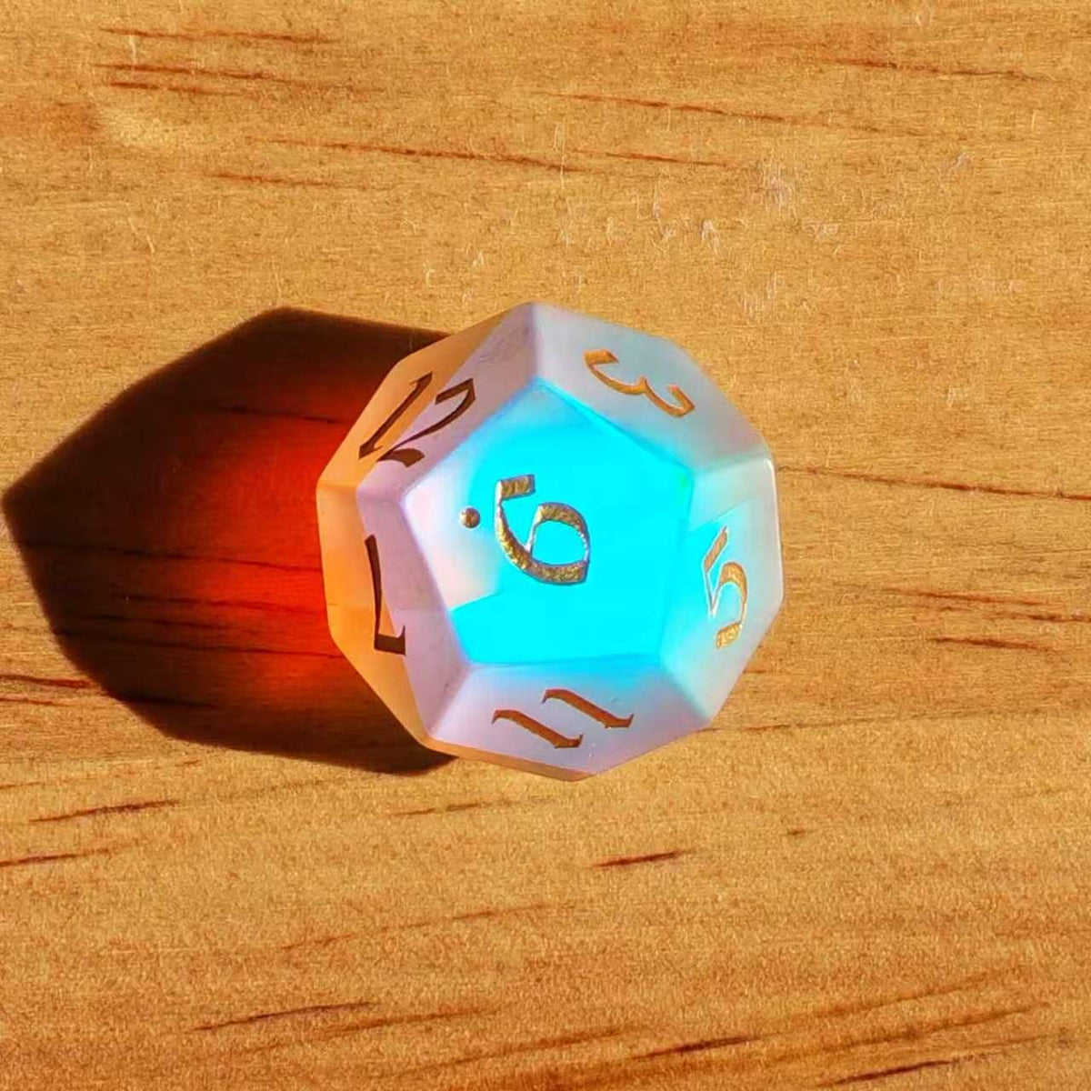 Frosted Prism Glass Dice Set from MAGISEVEN with Clear Numbers for Tabletop Games
