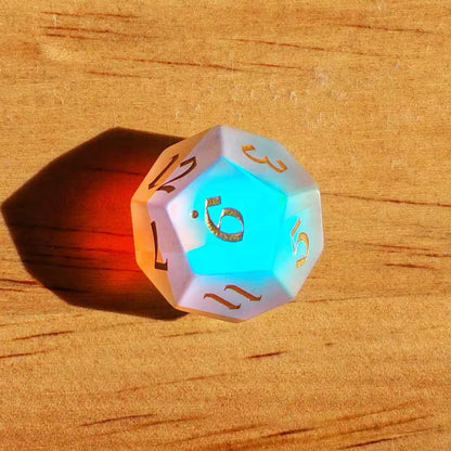 Frosted Prism Glass Dice Set from MAGISEVEN with Clear Numbers for Tabletop Games