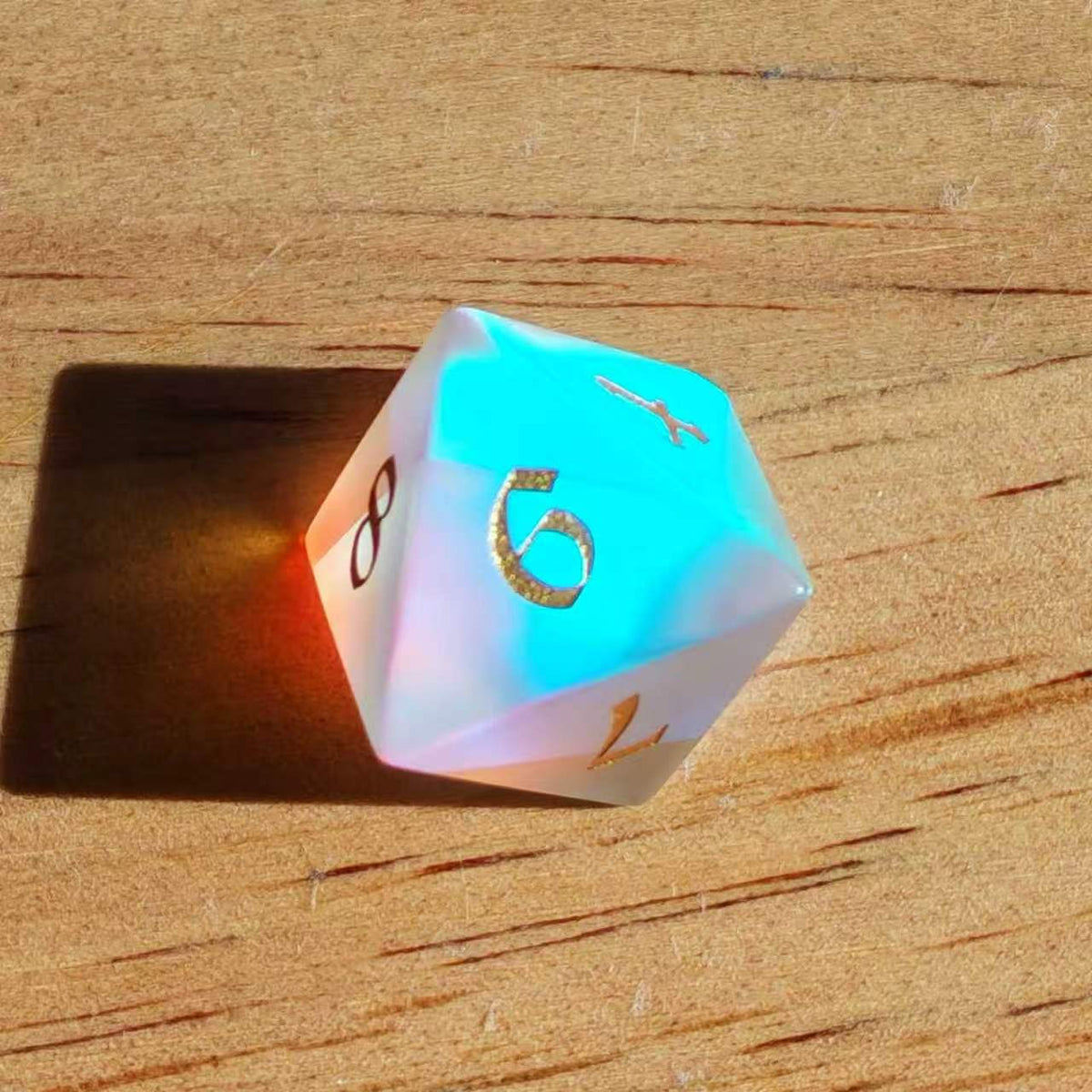 Frosted Prism Glass Dice Set from MAGISEVEN with Clear Numbers for Tabletop Games